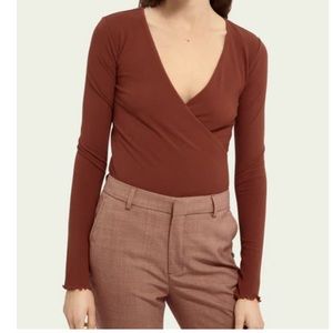 Scotch & Soda Ribbed Wrap Top